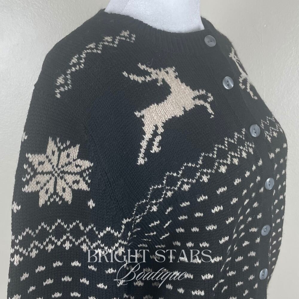 Rare Reindeer Cardigan ASO Sabrina The Teenage Witch Black Cream Vintage Holiday - Picture 11 of 11